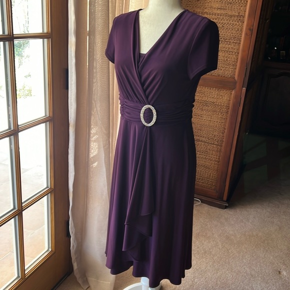 ROBERT RODRIGUEZ 8 purple pleated dress $395 party sundress trapeze main image 1